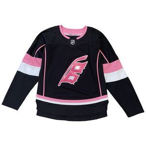 Carolina Hurricanes NHL Jersey Girls Size L Large Black Pink Sport Preppy Youth
